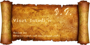 Viszt István névjegykártya